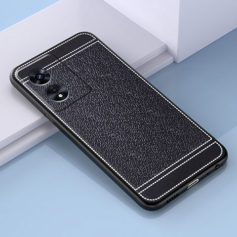 Custodia Silicone Morbida In Pelle Cover S03 per Oppo A1 Pro 5G Nero