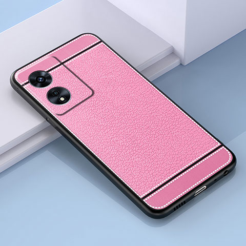 Custodia Silicone Morbida In Pelle Cover S03 per Oppo A1x 5G Rosa