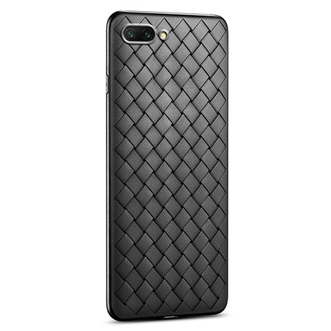 Custodia Silicone Morbida In Pelle Cover S03 per Oppo A5 Nero