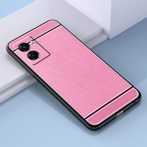 Custodia Silicone Morbida In Pelle Cover S03 per Oppo A56S 5G Rosa