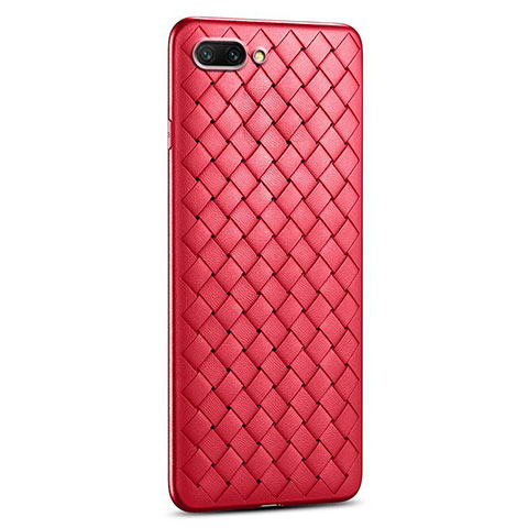 Custodia Silicone Morbida In Pelle Cover S03 per Oppo AX5 Rosso