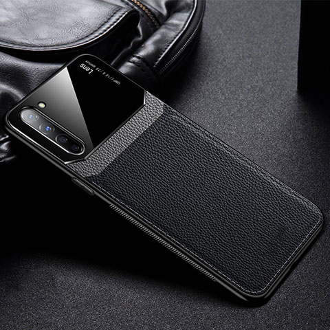 Custodia Silicone Morbida In Pelle Cover S03 per Oppo K7 5G Nero