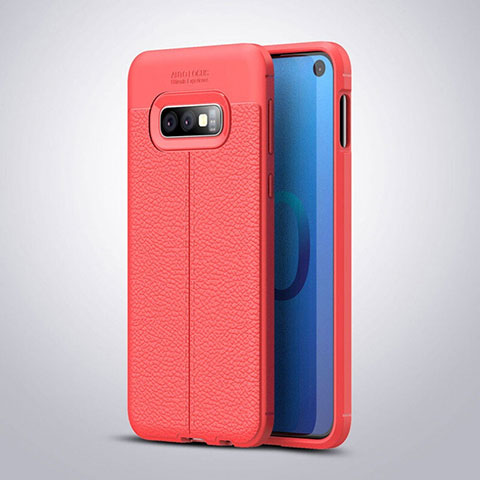 Custodia Silicone Morbida In Pelle Cover S03 per Samsung Galaxy S10e Rosso