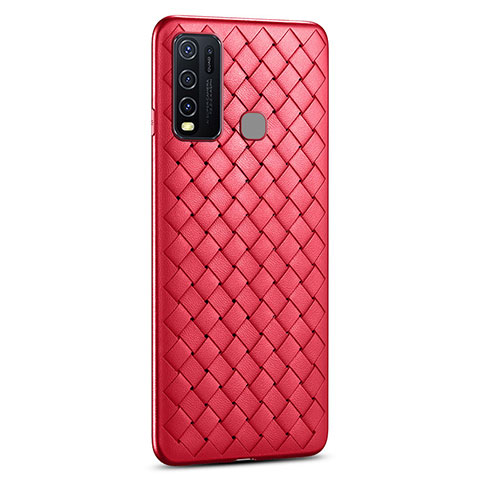 Custodia Silicone Morbida In Pelle Cover S03 per Vivo Y50 Rosso