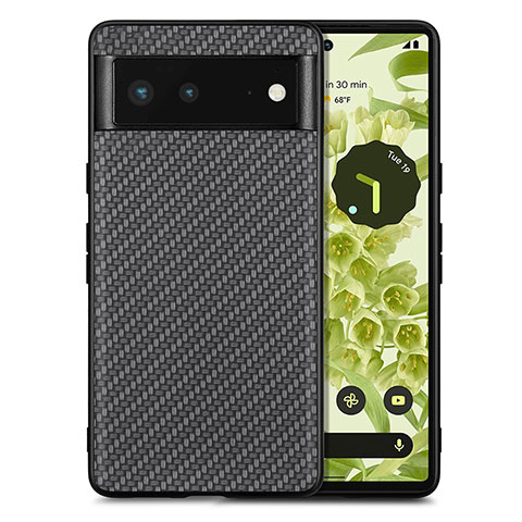 Custodia Silicone Morbida In Pelle Cover S03D per Google Pixel 6 5G Nero