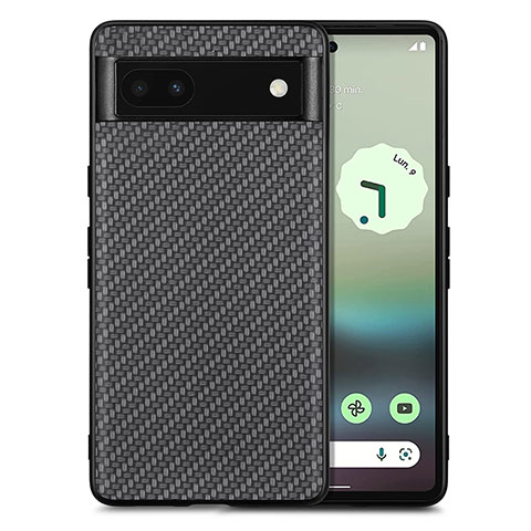 Custodia Silicone Morbida In Pelle Cover S03D per Google Pixel 6a 5G Nero