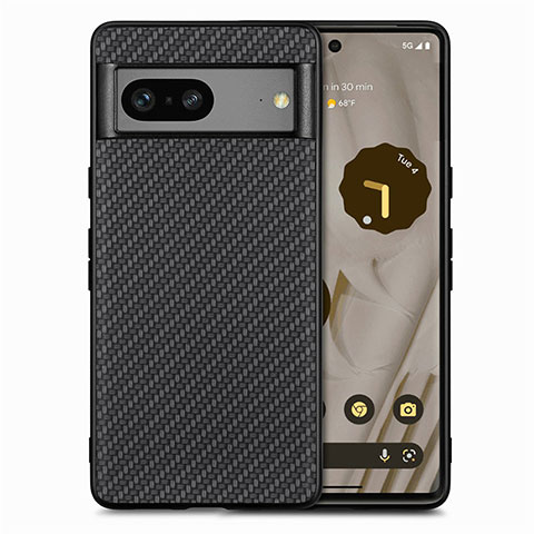 Custodia Silicone Morbida In Pelle Cover S03D per Google Pixel 7 5G Nero