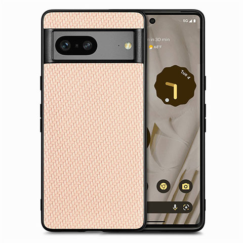 Custodia Silicone Morbida In Pelle Cover S03D per Google Pixel 7 5G Oro