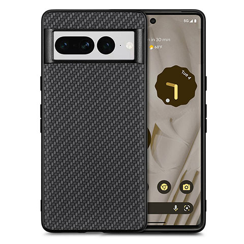 Custodia Silicone Morbida In Pelle Cover S03D per Google Pixel 7 Pro 5G Nero