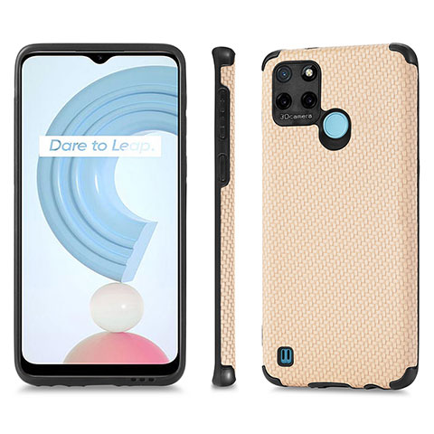 Custodia Silicone Morbida In Pelle Cover S03D per Realme C21Y Oro