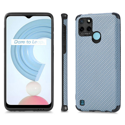 Custodia Silicone Morbida In Pelle Cover S03D per Realme C25Y India Blu