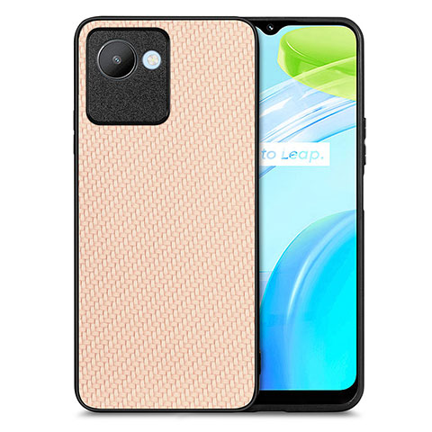 Custodia Silicone Morbida In Pelle Cover S03D per Realme C30 Oro