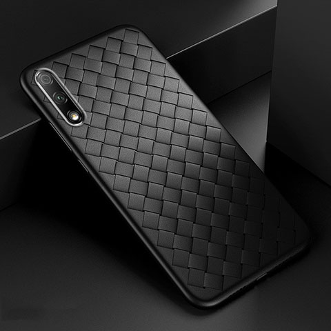 Custodia Silicone Morbida In Pelle Cover S04 per Huawei Honor 9X Nero