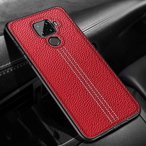 Custodia Silicone Morbida In Pelle Cover S04 per Huawei Nova 5i Pro Rosso