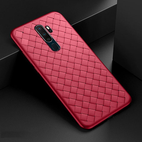 Custodia Silicone Morbida In Pelle Cover S04 per Oppo A11 Rosso