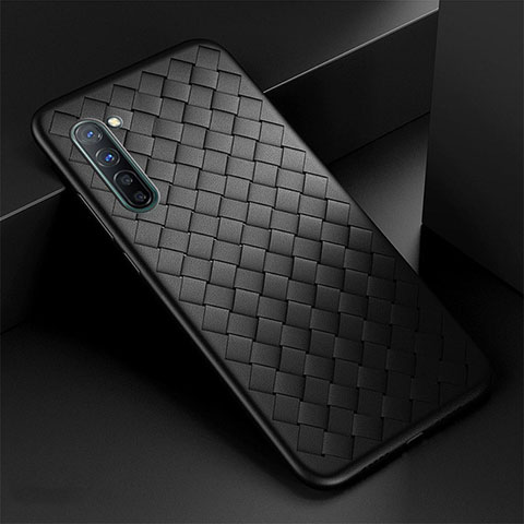 Custodia Silicone Morbida In Pelle Cover S04 per Oppo Reno3 Nero