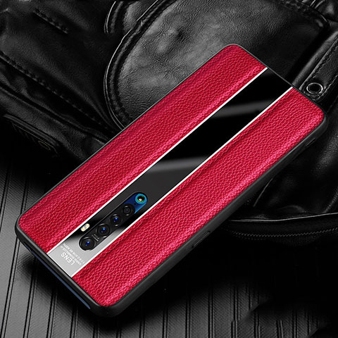 Custodia Silicone Morbida In Pelle Cover S05 per Oppo Reno2 Rosso