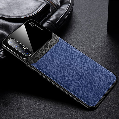 Custodia Silicone Morbida In Pelle Cover S05 per Oppo Reno3 Pro Blu