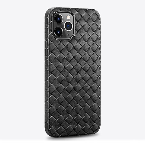 Custodia Silicone Morbida In Pelle Cover S06 per Apple iPhone 14 Pro Max Nero