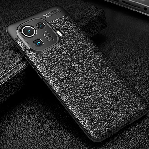 Custodia Silicone Morbida In Pelle Cover S06 per Xiaomi Mi 11 Pro 5G Nero