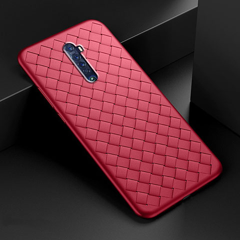 Custodia Silicone Morbida In Pelle Cover S07 per Oppo Reno2 Rosso