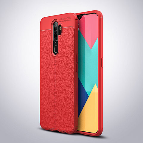 Custodia Silicone Morbida In Pelle Cover S08 per Oppo A11 Rosso