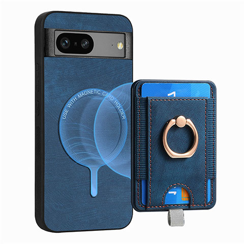 Custodia Silicone Morbida In Pelle Cover SD1 per Google Pixel 7 5G Blu