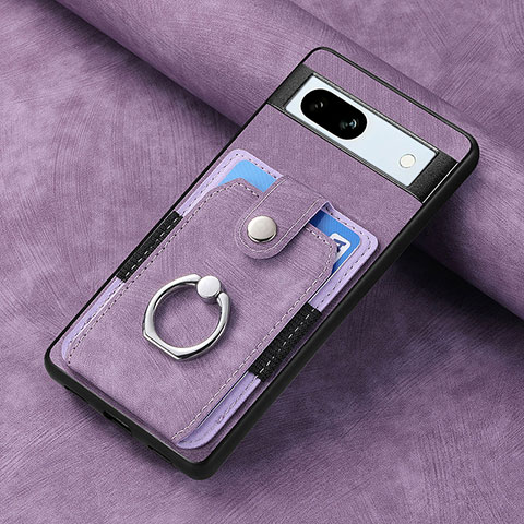 Custodia Silicone Morbida In Pelle Cover SD1 per Google Pixel 7a 5G Lavanda