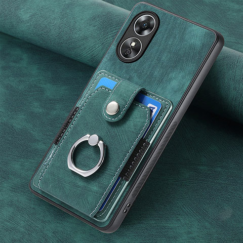 Custodia Silicone Morbida In Pelle Cover SD1 per Oppo A17 Verde