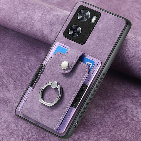 Custodia Silicone Morbida In Pelle Cover SD1 per Oppo A57 4G Lavanda