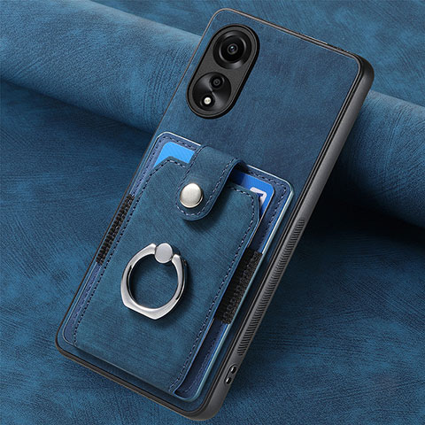 Custodia Silicone Morbida In Pelle Cover SD1 per Oppo A78 4G Blu