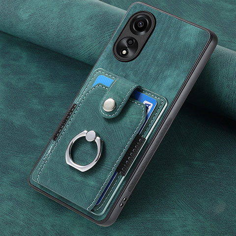 Custodia Silicone Morbida In Pelle Cover SD1 per Oppo A78 4G Verde