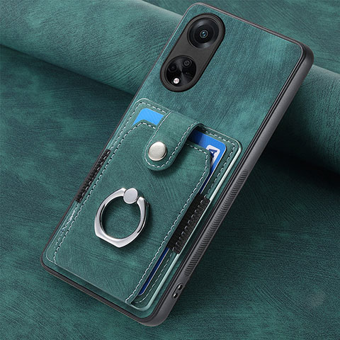 Custodia Silicone Morbida In Pelle Cover SD1 per Oppo A98 5G Verde