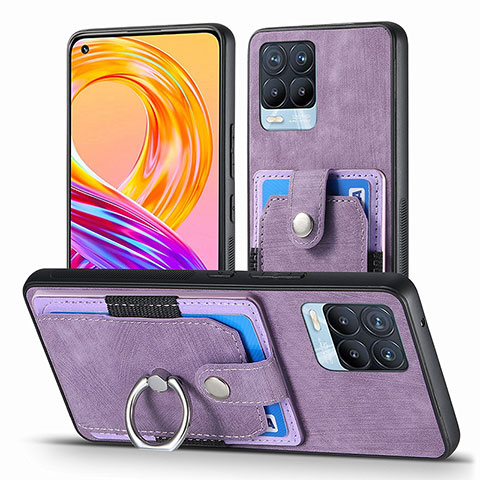 Custodia Silicone Morbida In Pelle Cover SD1 per Realme 8 Pro Lavanda