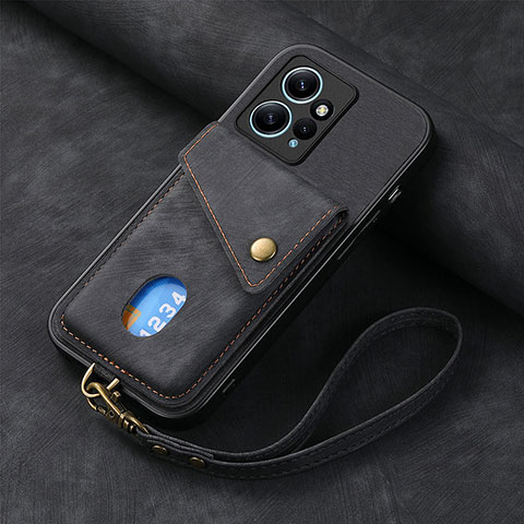 Custodia Silicone Morbida In Pelle Cover SD1 per Xiaomi Redmi Note 12 4G Nero