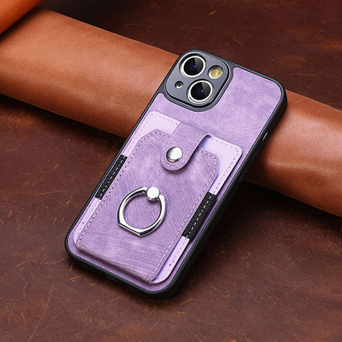 Custodia Silicone Morbida In Pelle Cover SD10 per Apple iPhone 15 Lavanda