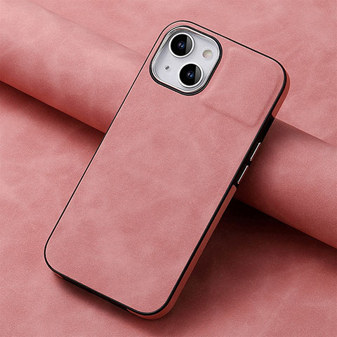 Custodia Silicone Morbida In Pelle Cover SD13 per Apple iPhone 15 Plus Rosa