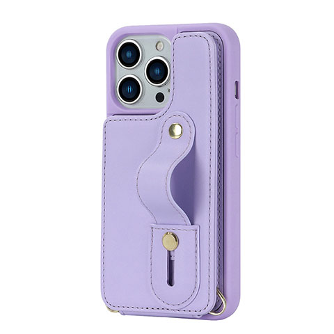 Custodia Silicone Morbida In Pelle Cover SD14 per Apple iPhone 13 Pro Max Viola