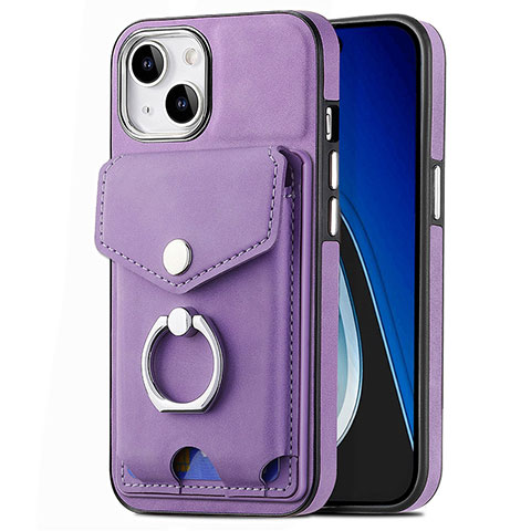 Custodia Silicone Morbida In Pelle Cover SD16 per Apple iPhone 13 Lavanda