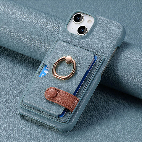 Custodia Silicone Morbida In Pelle Cover SD17 per Apple iPhone 14 Plus Blu