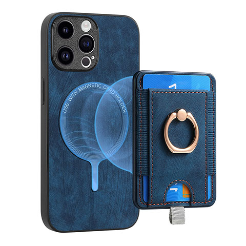 Custodia Silicone Morbida In Pelle Cover SD17 per Apple iPhone 16 Pro Blu