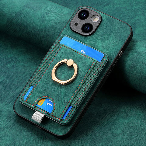 Custodia Silicone Morbida In Pelle Cover SD2 per Apple iPhone 14 Verde