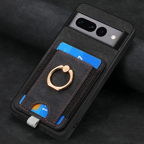 Custodia Silicone Morbida In Pelle Cover SD2 per Google Pixel 7 Pro 5G Nero