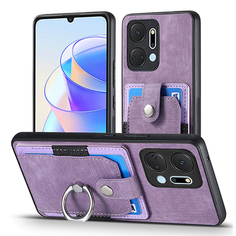 Custodia Silicone Morbida In Pelle Cover SD2 per Huawei Honor X7a Lavanda