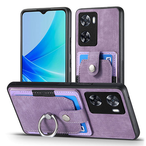 Custodia Silicone Morbida In Pelle Cover SD2 per Oppo A77 4G Lavanda