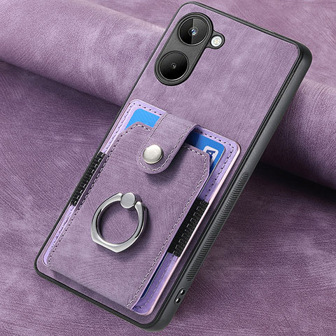 Custodia Silicone Morbida In Pelle Cover SD2 per Realme 10 4G Lavanda