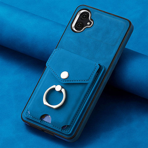 Custodia Silicone Morbida In Pelle Cover SD2 per Samsung Galaxy M04 Blu