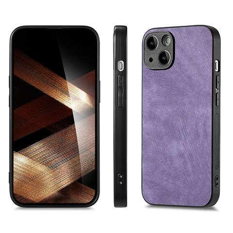 Custodia Silicone Morbida In Pelle Cover SD3 per Apple iPhone 14 Plus Viola