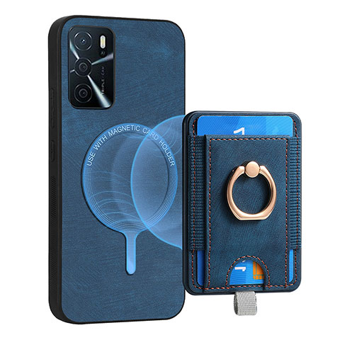 Custodia Silicone Morbida In Pelle Cover SD3 per Oppo A54s Blu