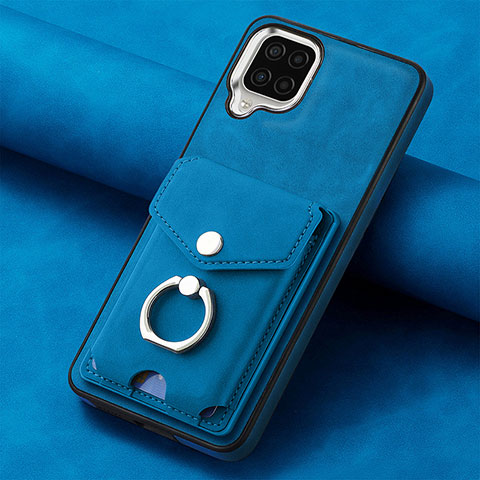 Custodia Silicone Morbida In Pelle Cover SD3 per Samsung Galaxy A12 Blu